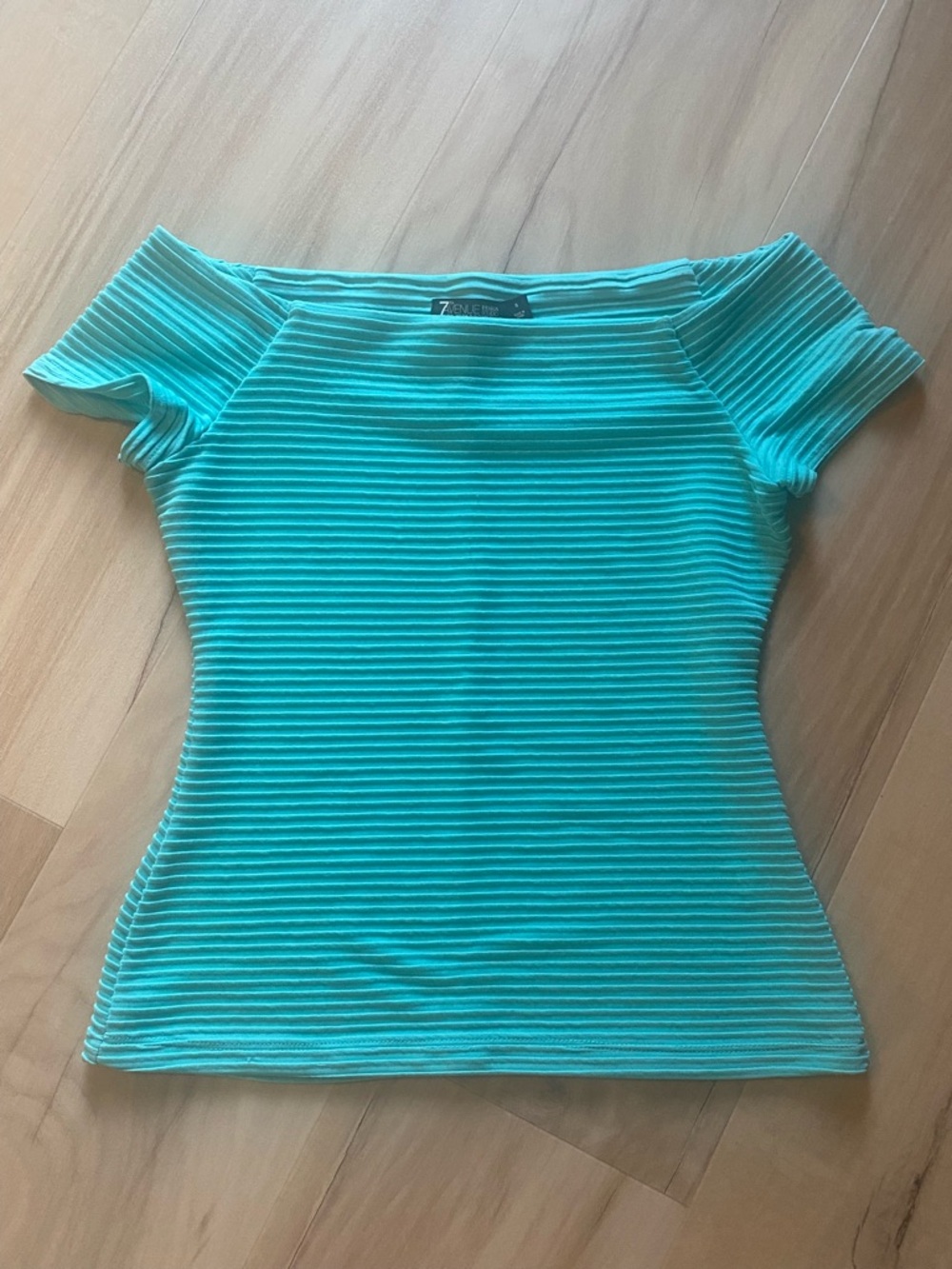 Beautiful aqua green off the shoulder top